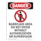 Signmission Safety Sign, OSHA Danger, 24" Height, Rigid Plastic, Barricade Area Do Not, Portrait OS-DS-P-1824-V-1038 - alternate 1